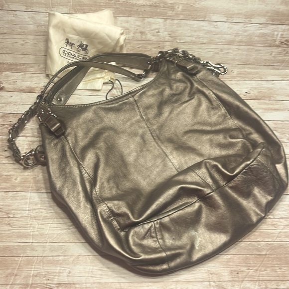 Coach Tote Silver metallic Hobo Shoulder bag - Picture 3 of 10